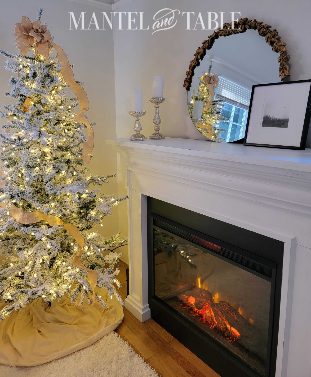 fireplace & Christmas tree side view