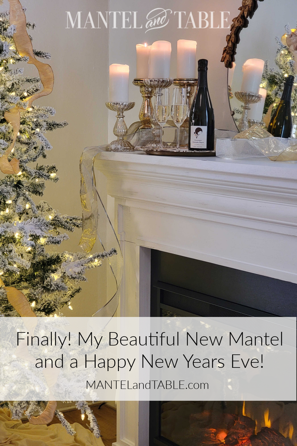 New mantel and Christmas Tree Pinterest banner