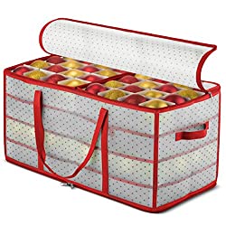 large red and white ornament storage case - last minute buys