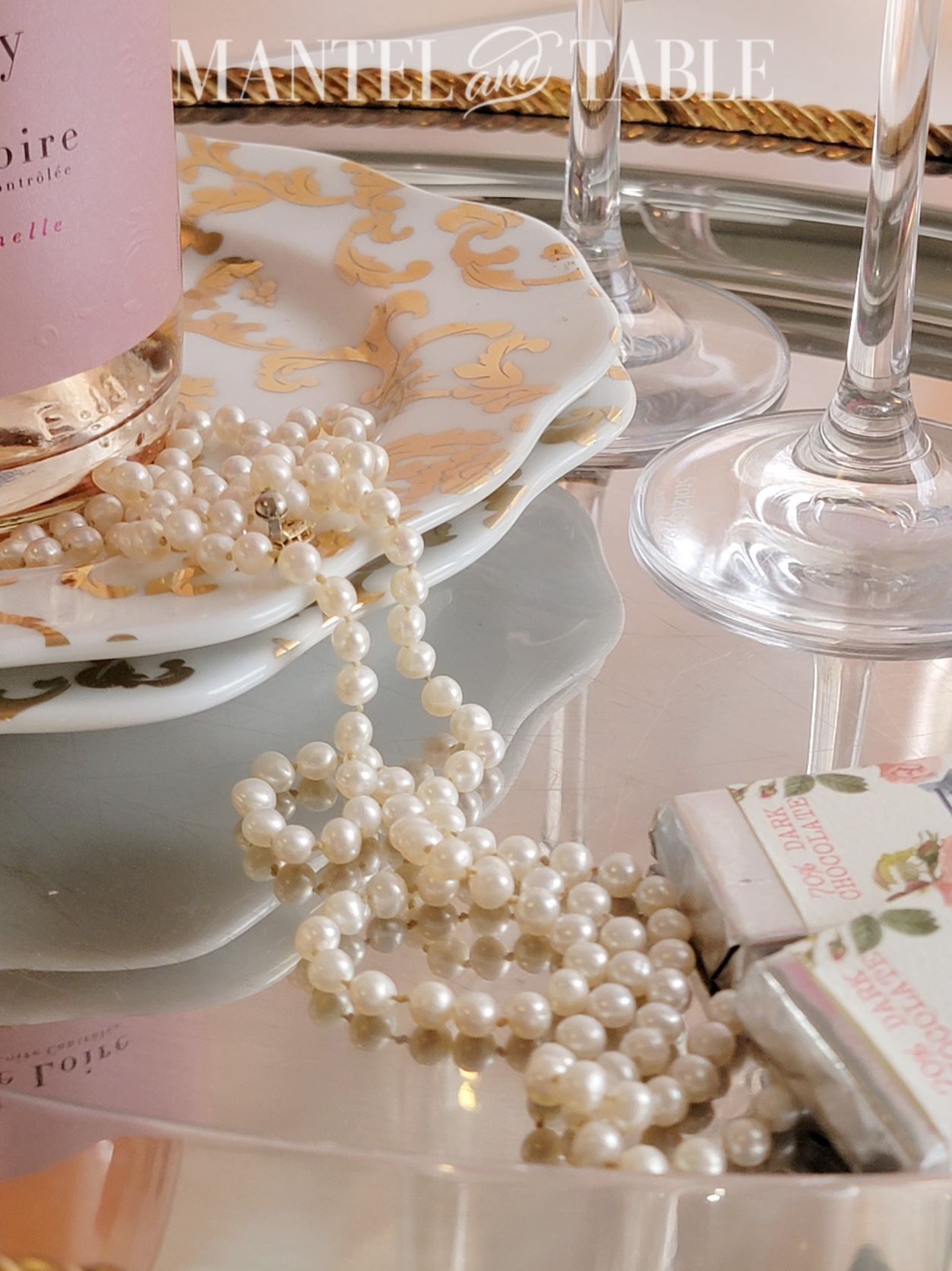 Peral necklace on Valentines tray