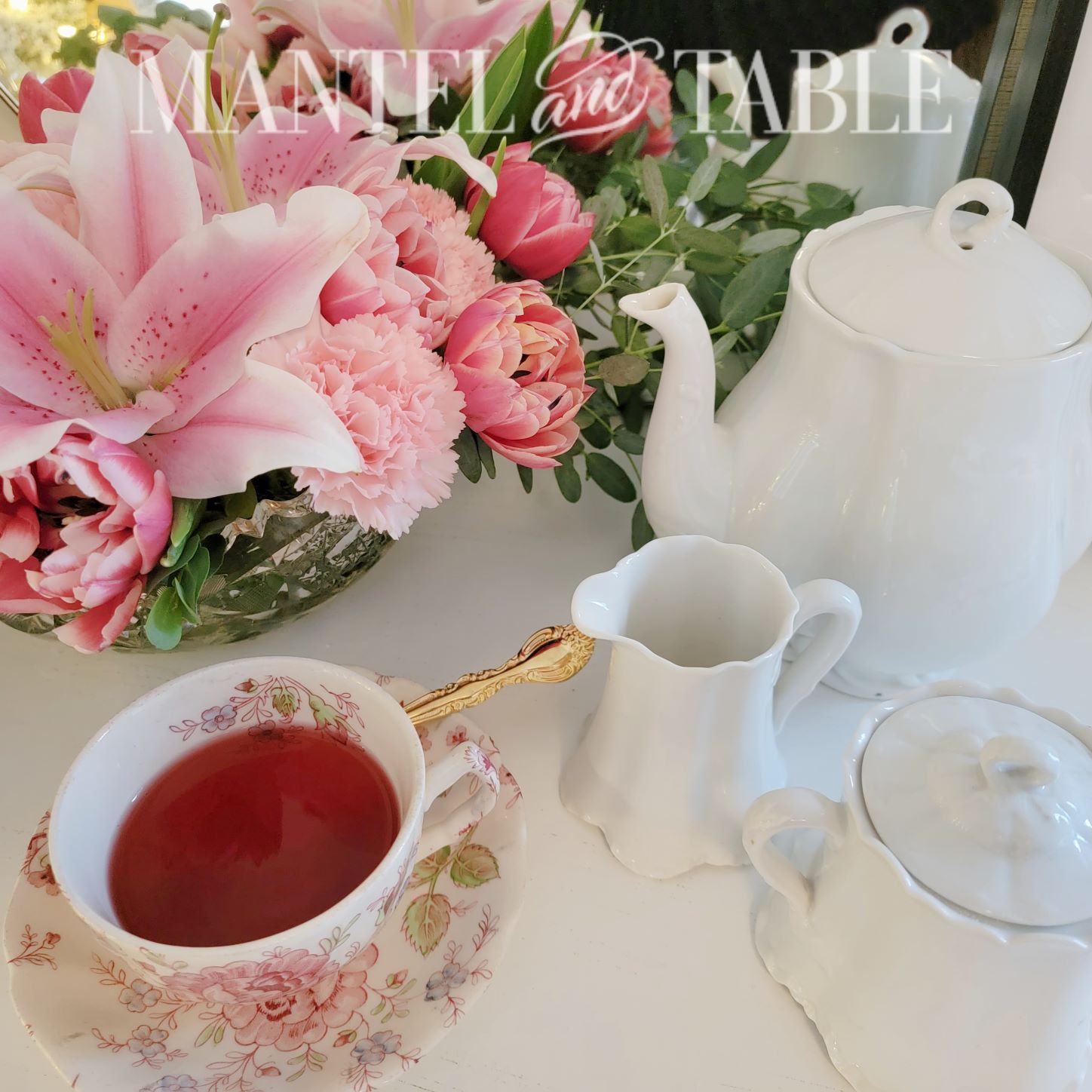 Tea set from above