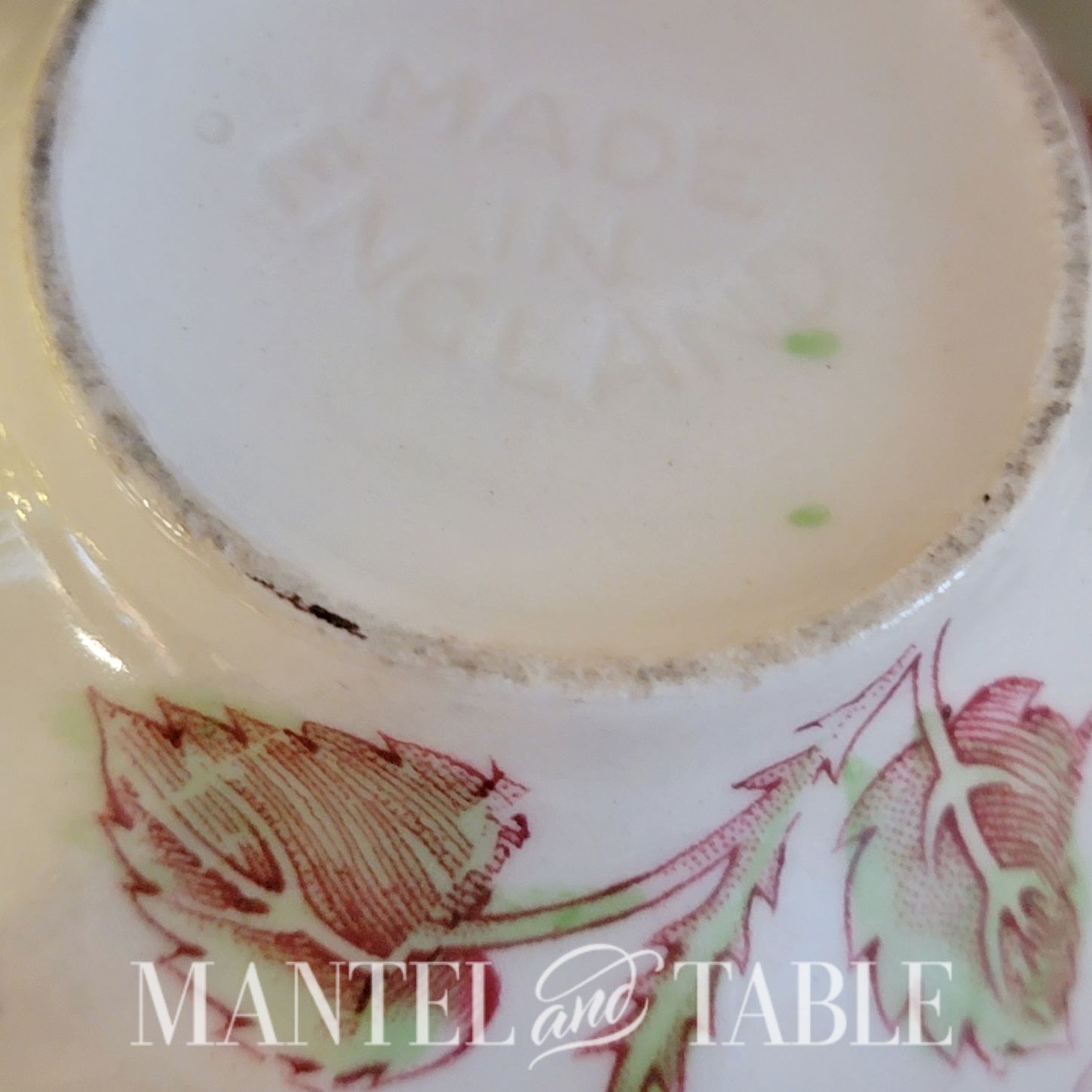 Bottom of teacup "Made in England"