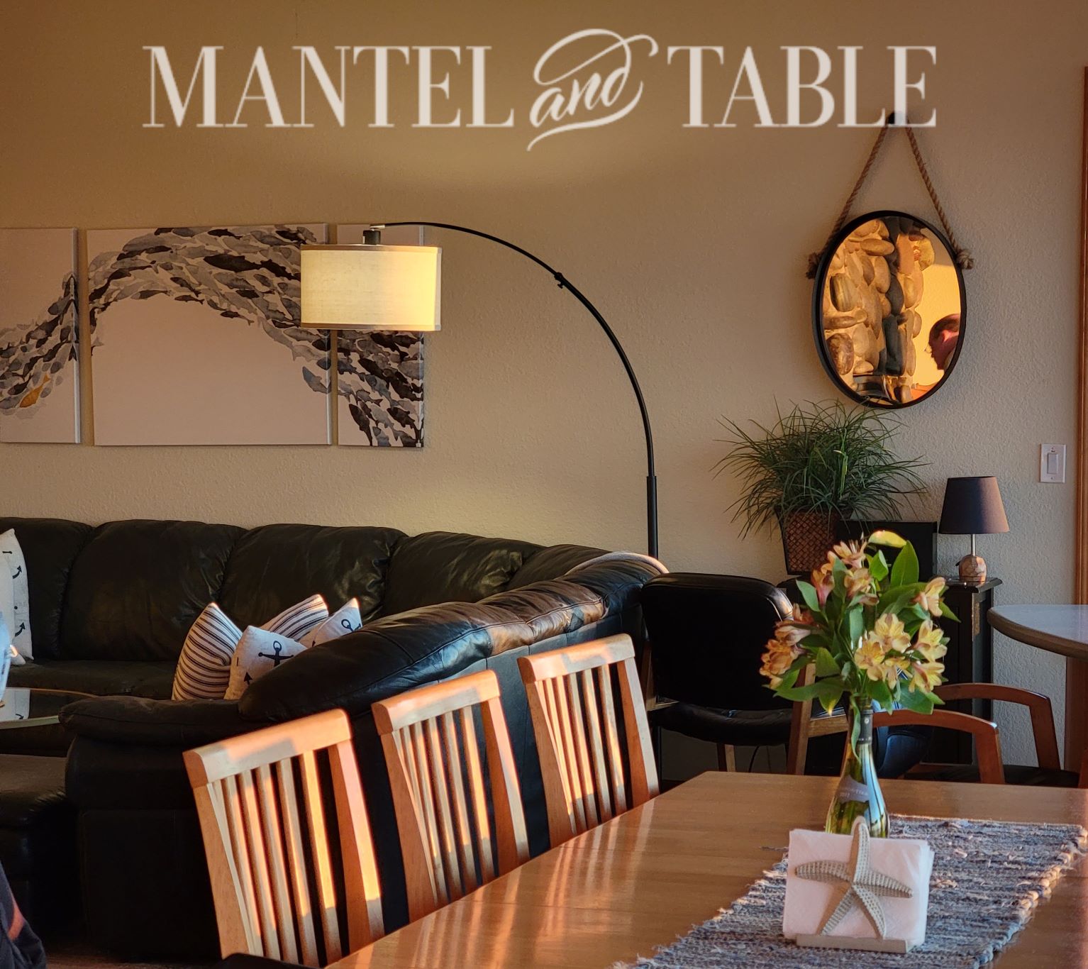 living and dining rooms with afternoon light