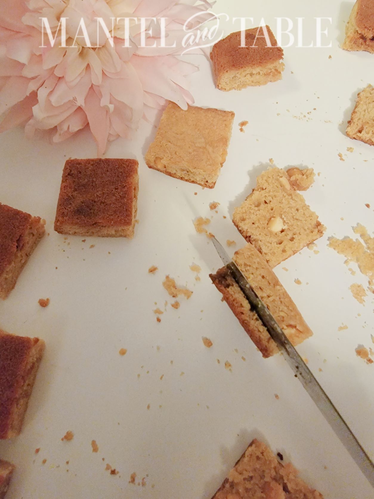 Cutting the bottoms off blondies