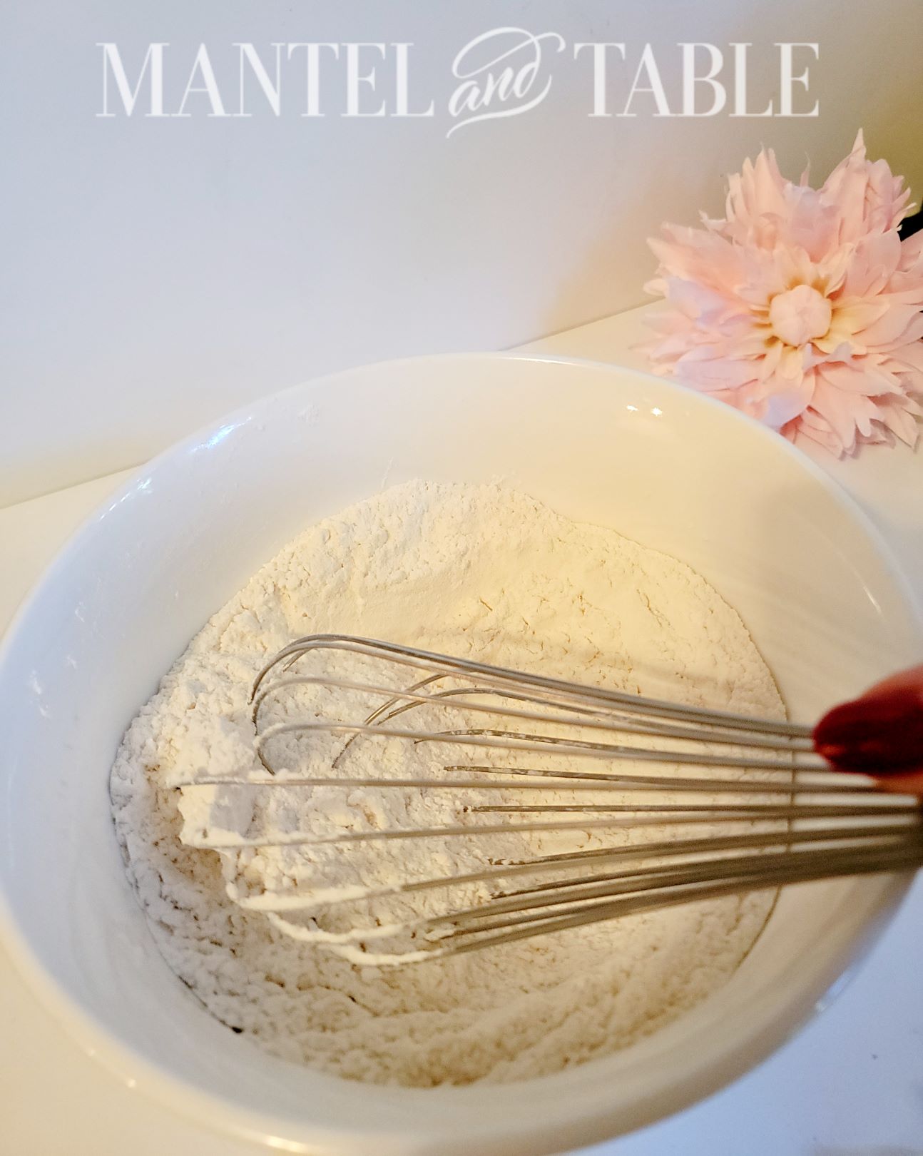 mixing dry ingredients for Chess board brownies