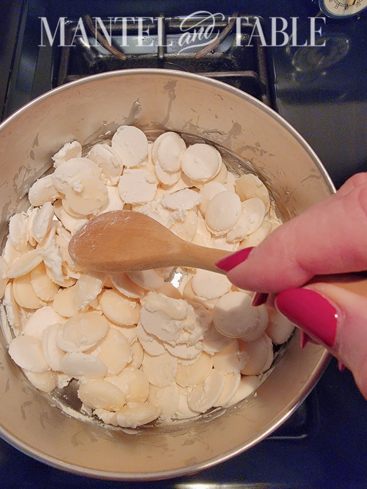 Cooking chocolate in a pan