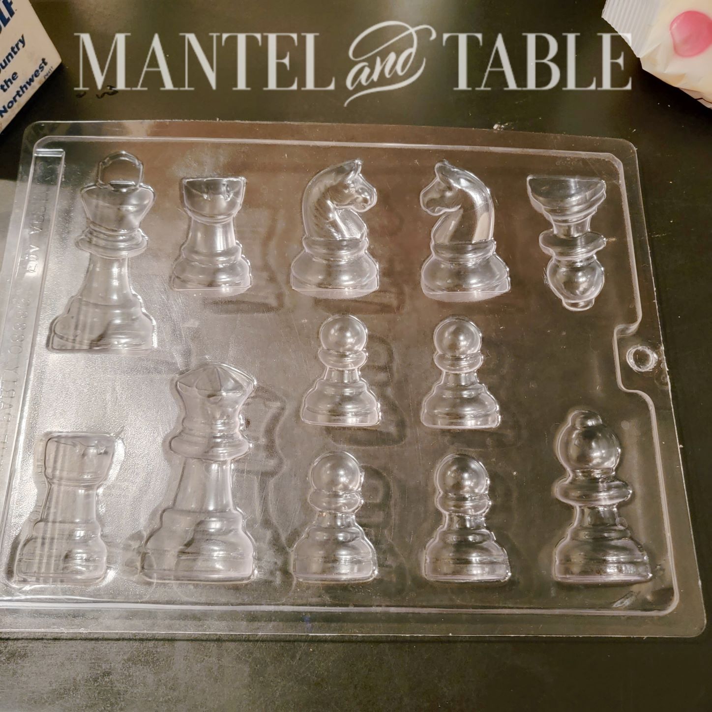 Clear plastic chocolate mold tray