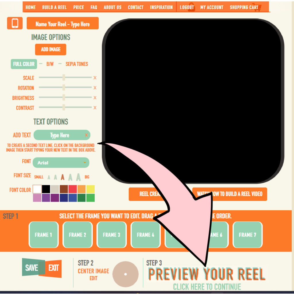 Preview your reel screenshot