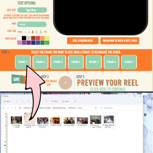 Drag photos into RetroViewer frame screenshot