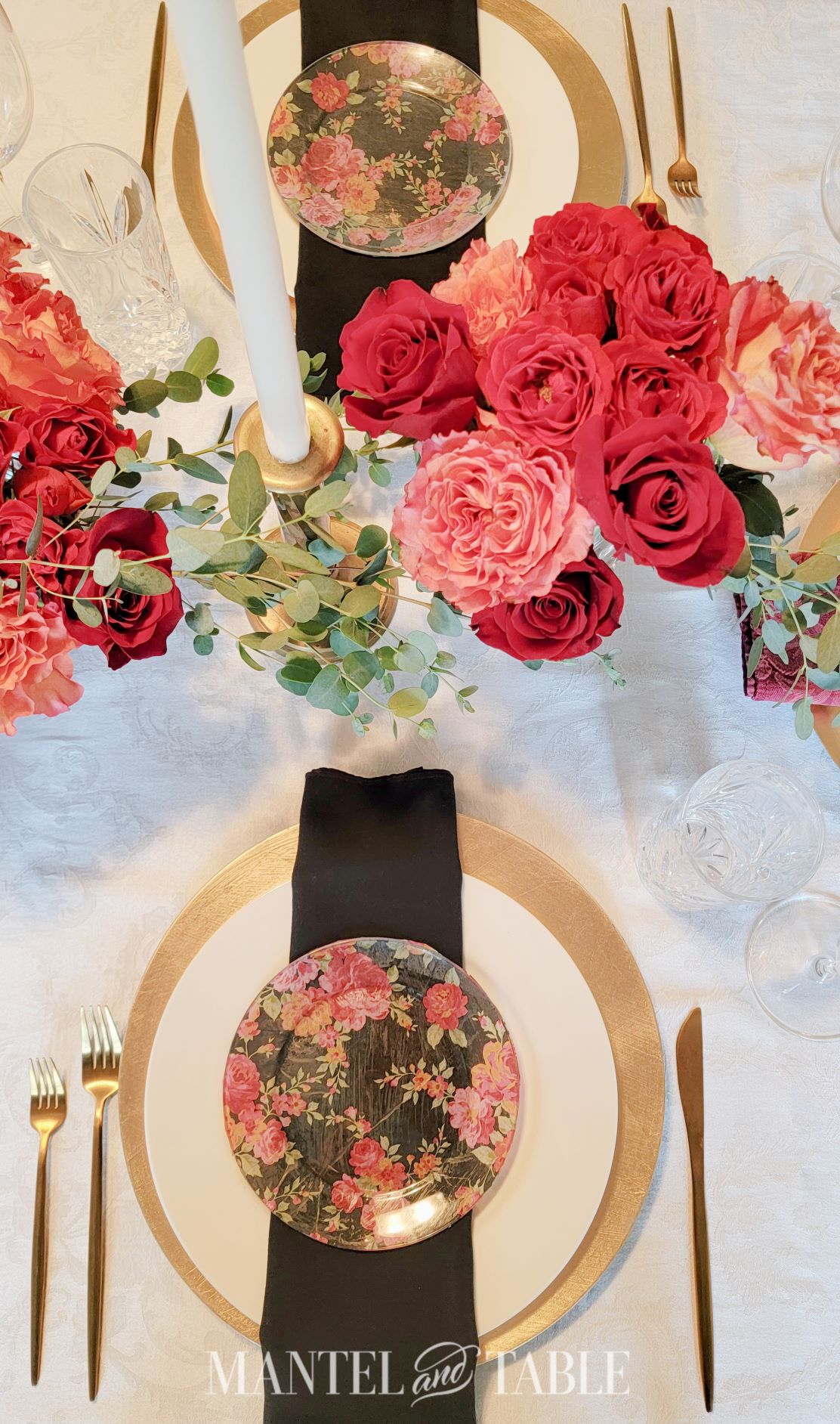 easy and beautiful tablescape from above