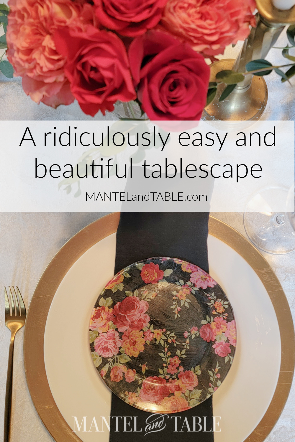 easy and beautiful tablescape Pinterest banner