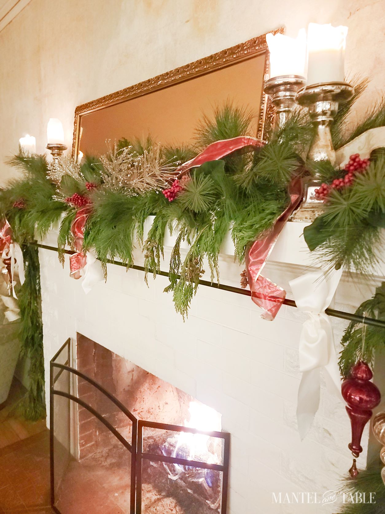 Christmas Mantel - side view