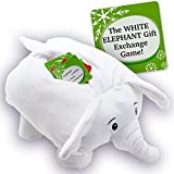 White stuffed elephant with game cards - last minute buys