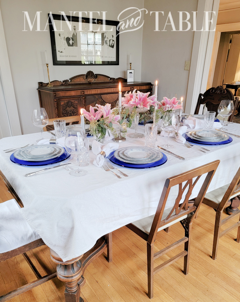 Formal table set for dinner