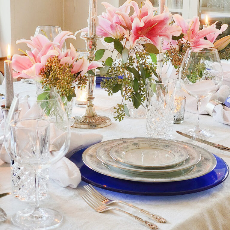 The Beautiful Blue Table Setting of my 13 Year Old Dreams