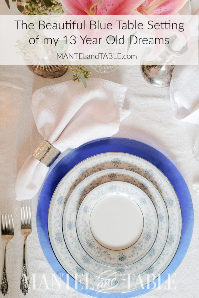 Blue Plate Table Setting MANTELandTABLE.com #bueplatetablesetting Pin