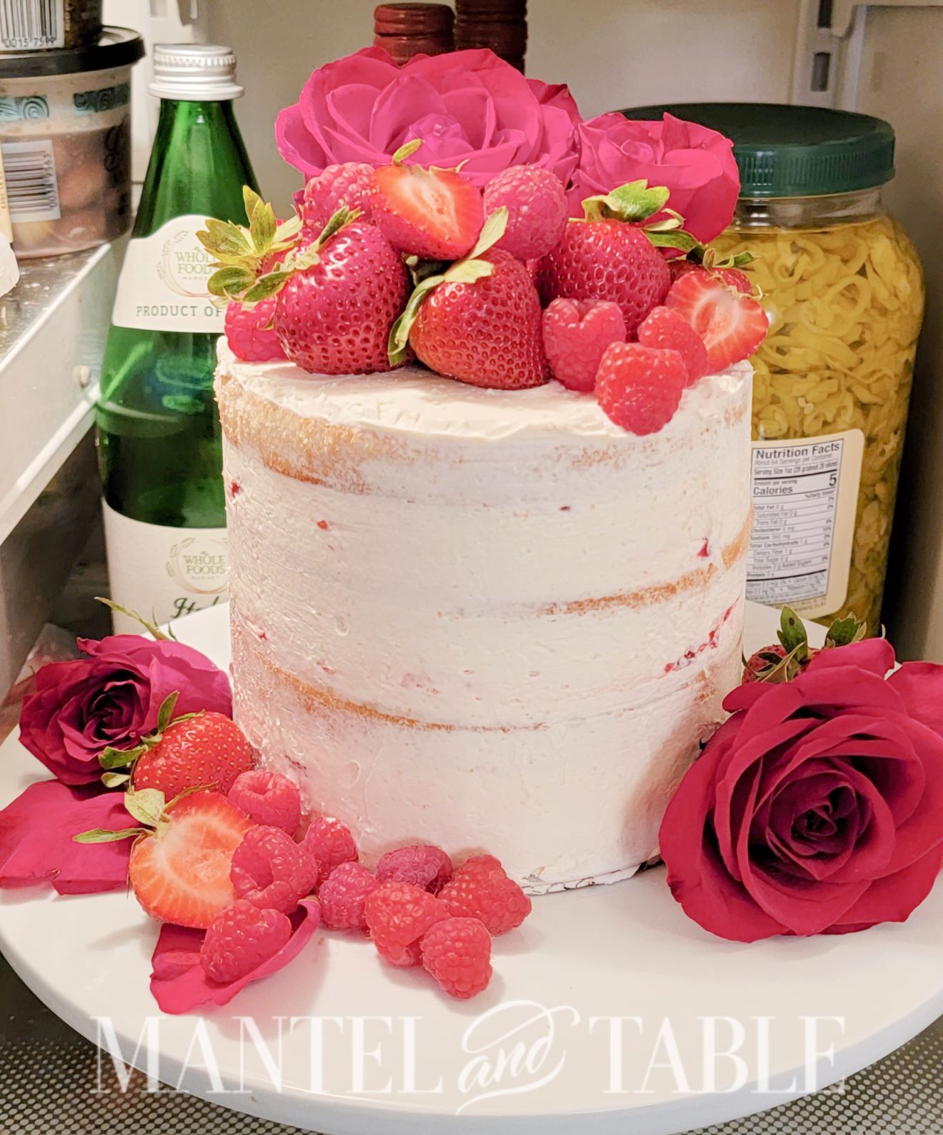 Cake in the refrigerator