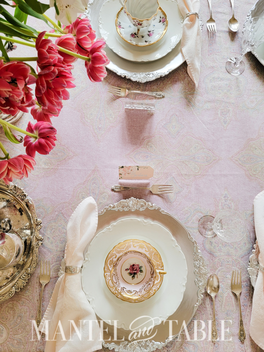 Organize a tea party - two place settings from above