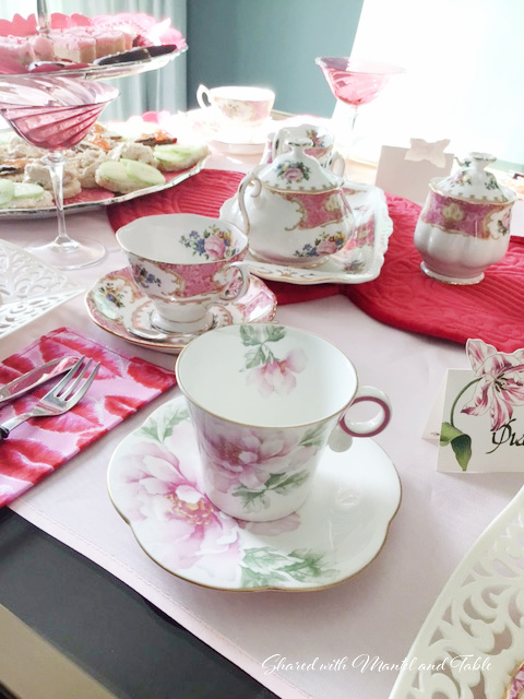 Teacup on the ranch - at a Valentines tea table