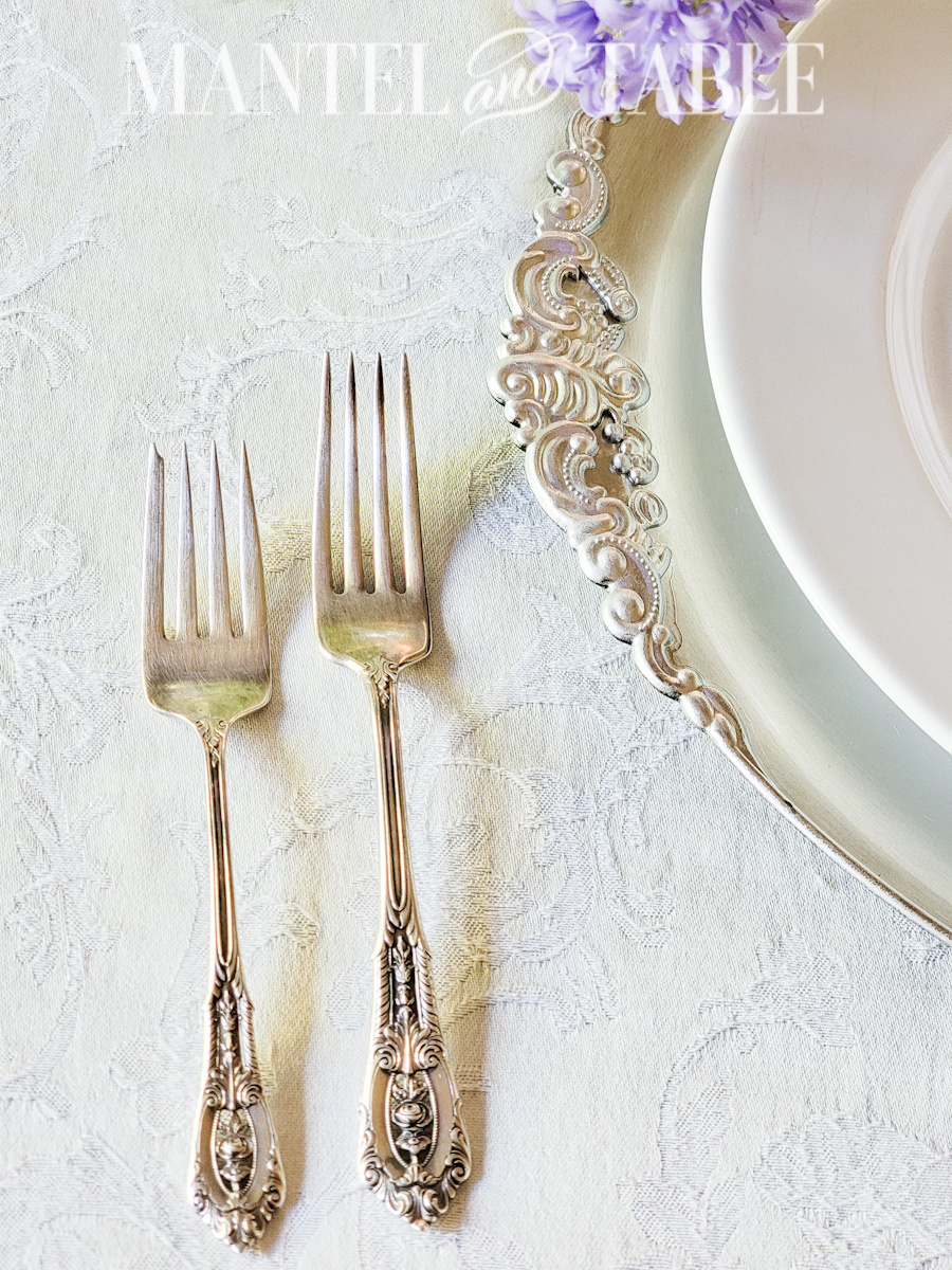 closeup of silverware on table