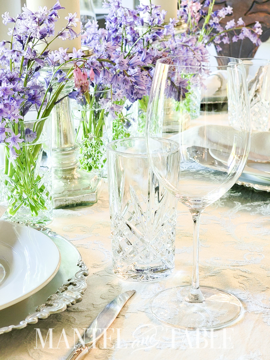 closeup of glassware on table