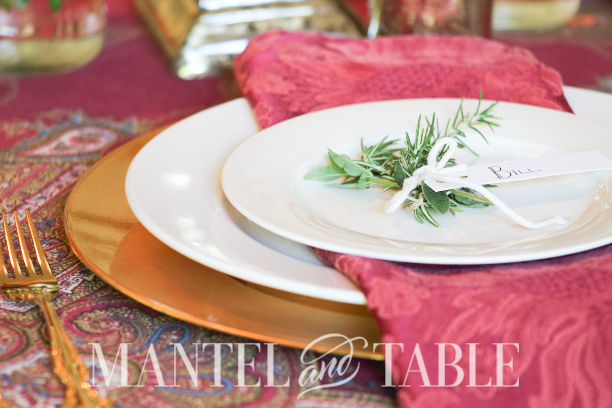 Father's Day Tablescape place setting closeup