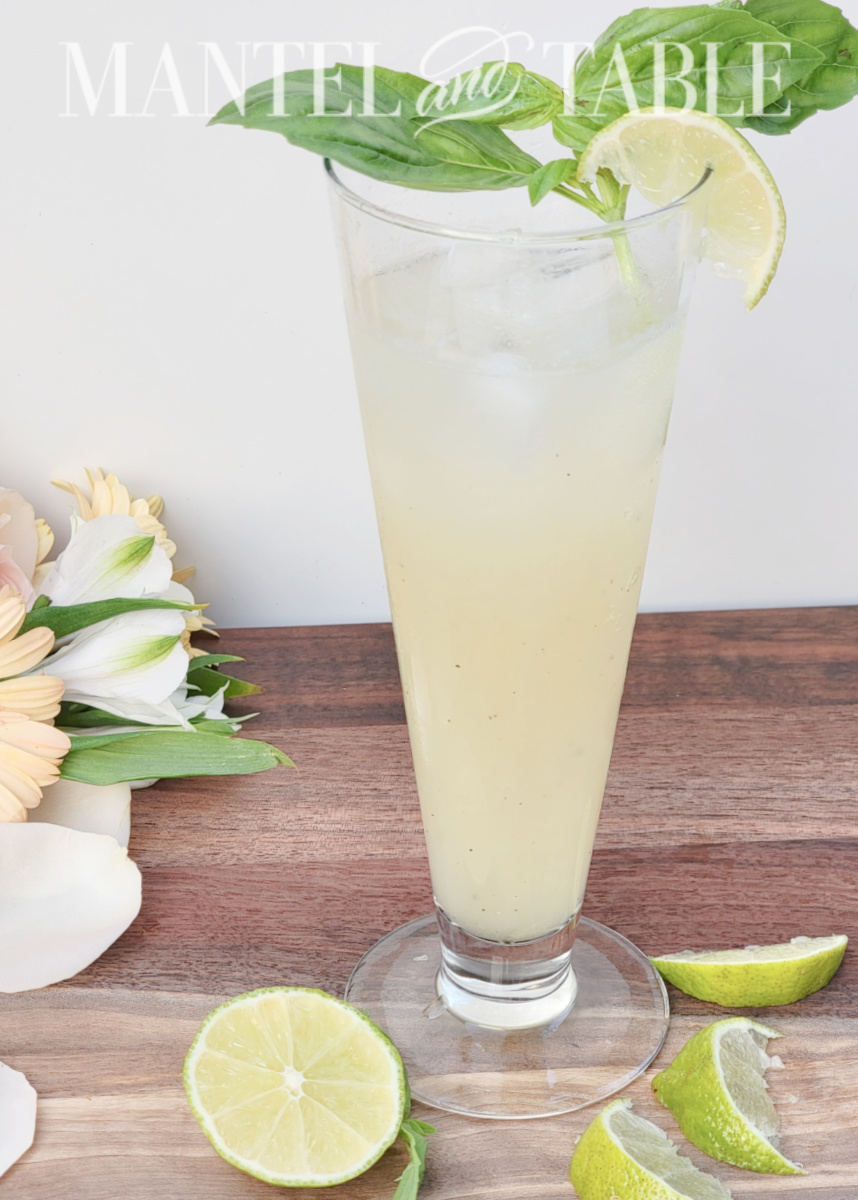 light yellow tiger melon cocktail in pilsner glass