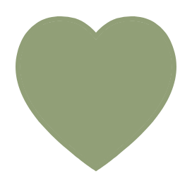 Sage green heart graphic