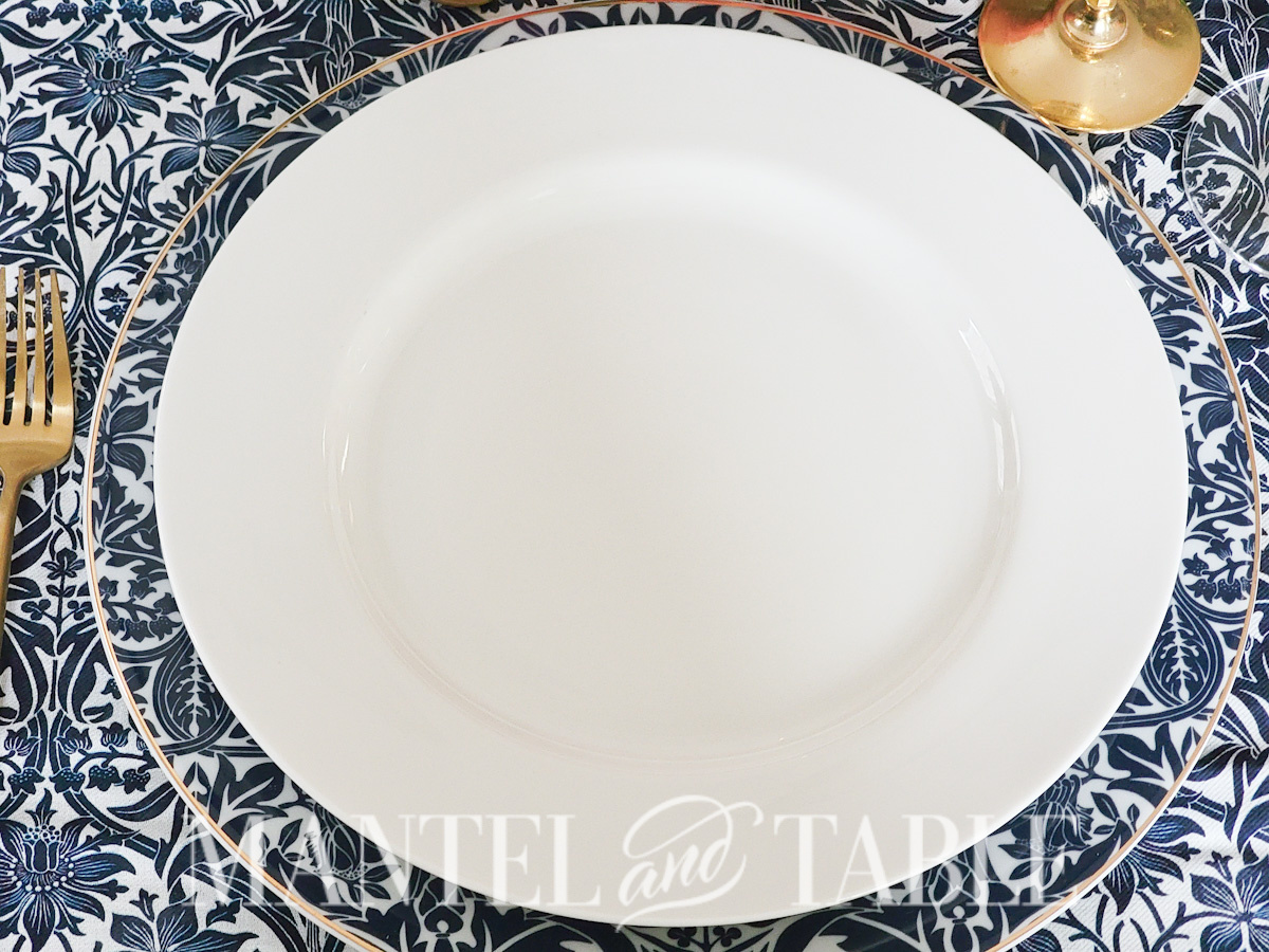 White dinner plate closeup