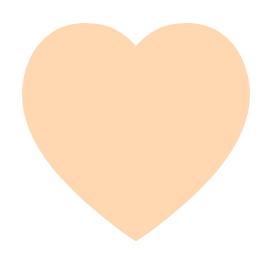 Peach heart graphic