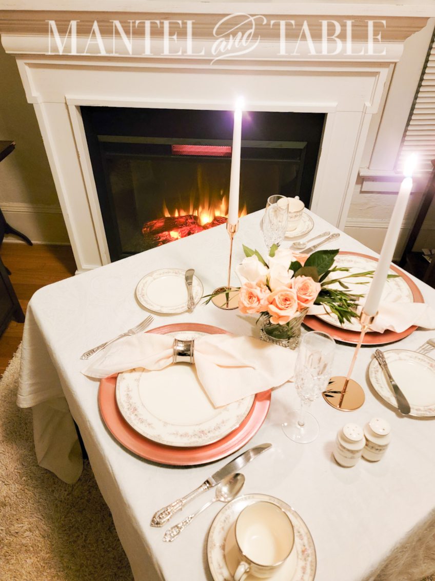 Table for two in front of the fire