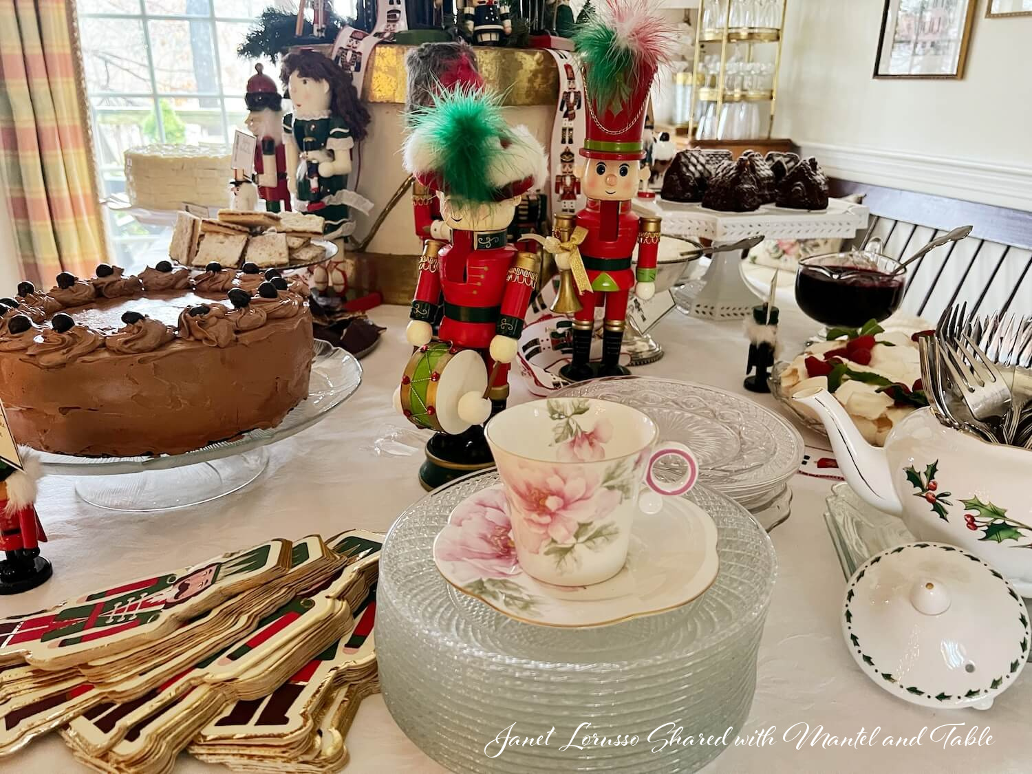 Nutcracker Sweets party table with teacup
