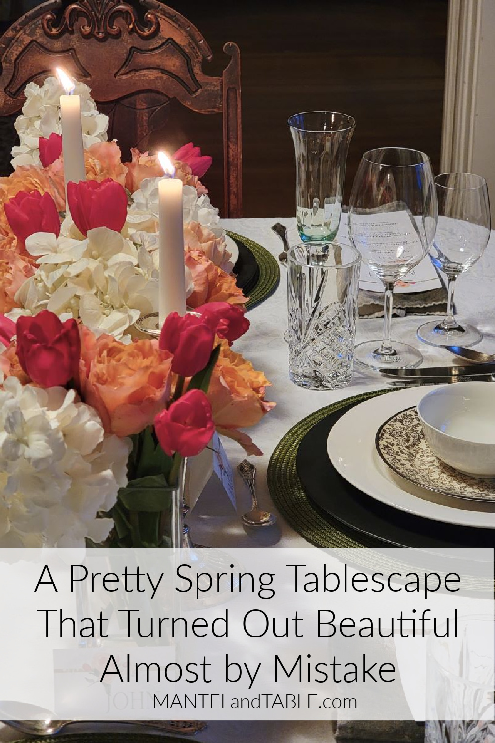 Pretty spring tablescape - Pinterest banner