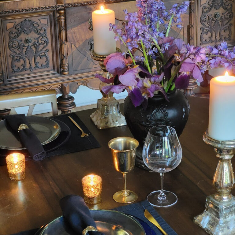 Dark Moody Tablescape – Inspired by Beautiful Flowers From the Yard