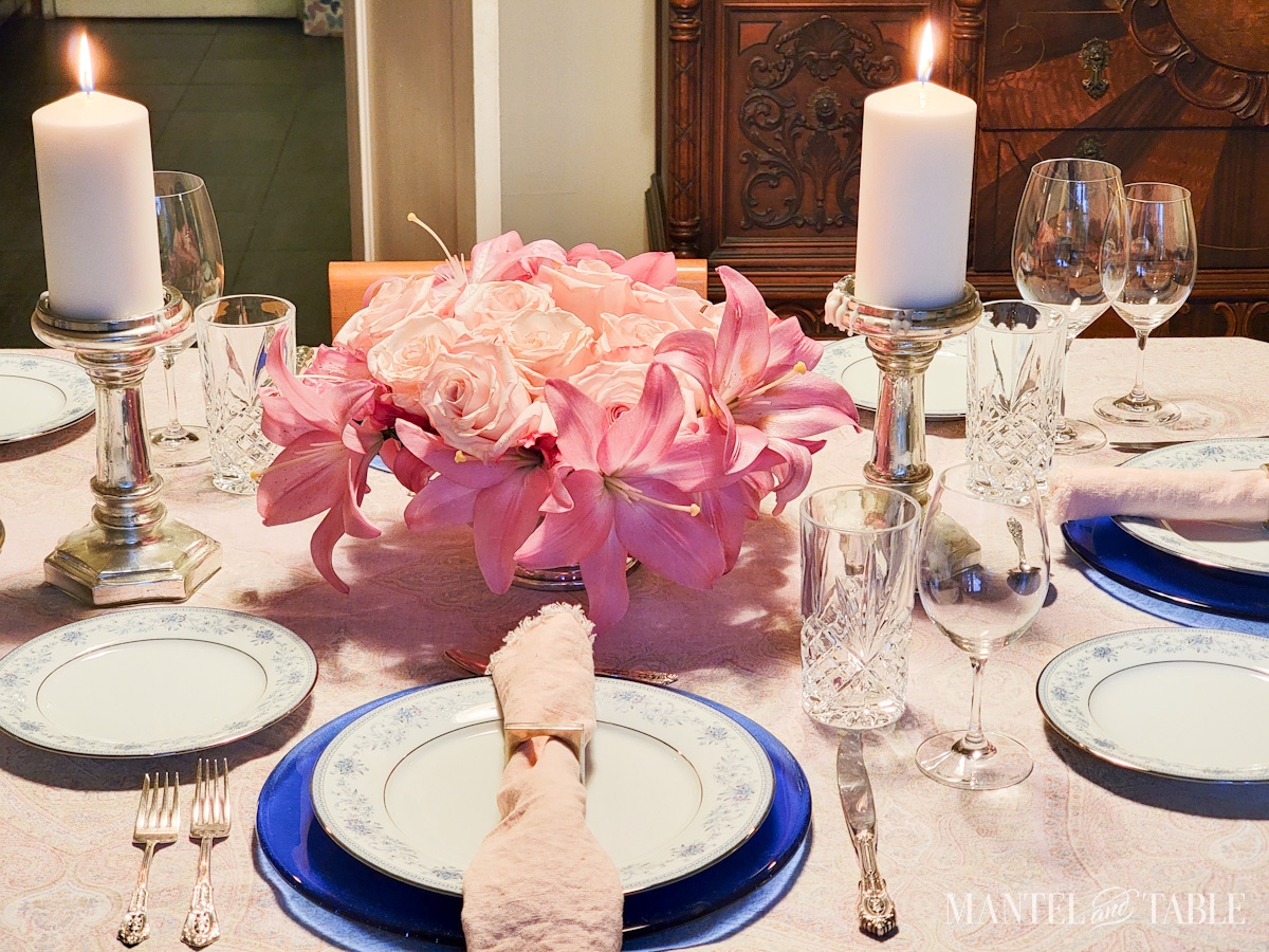 View across a set table
