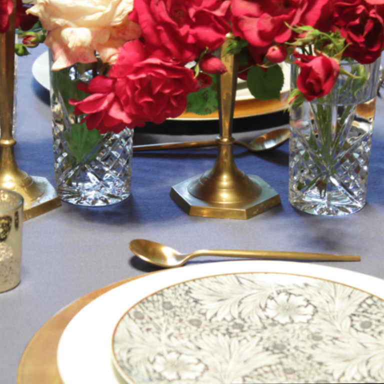 A Simple and Elegant Red White and Blue Table Setting