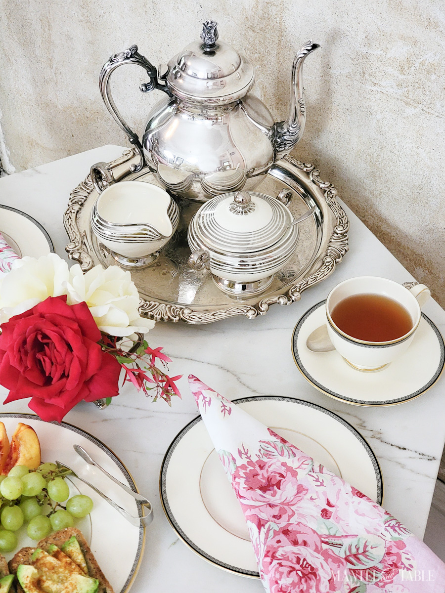 Afternoon tea table from above