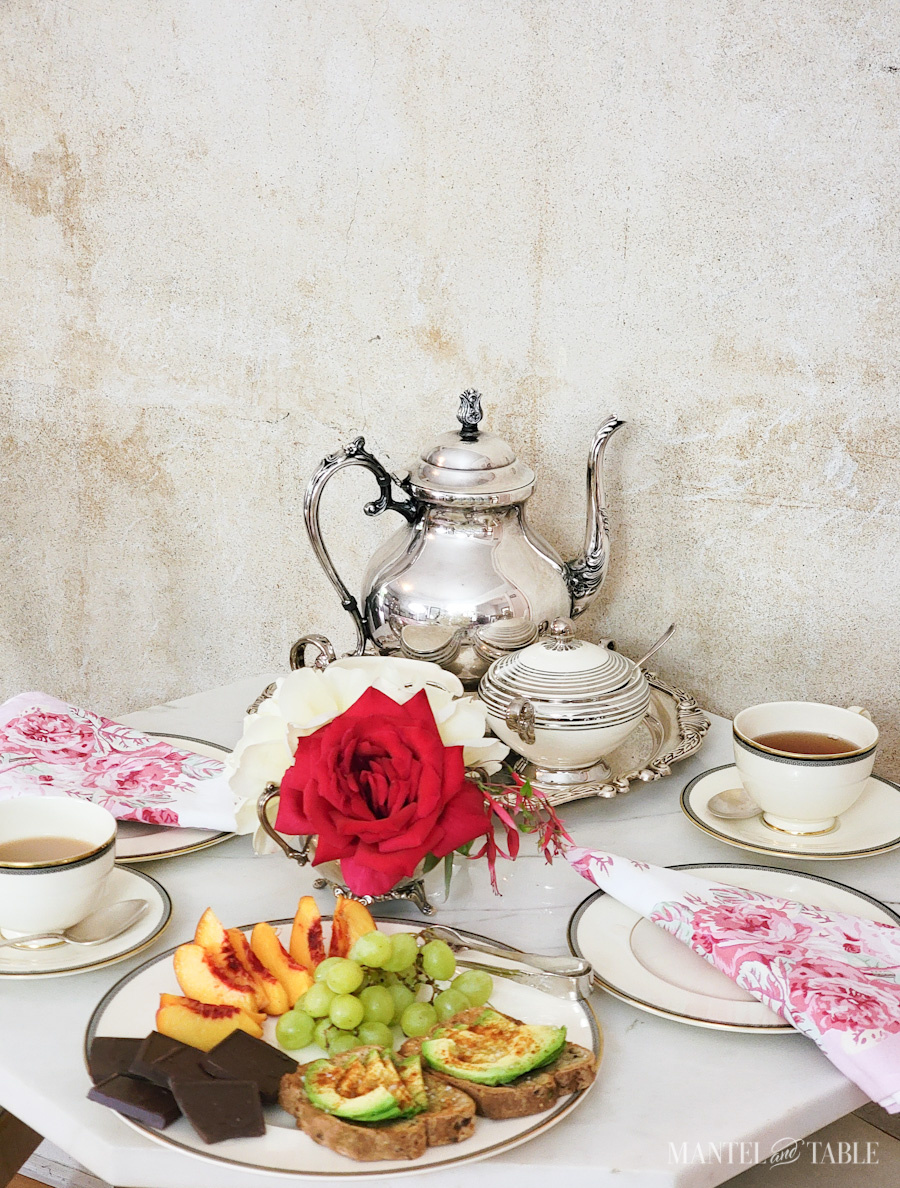 Afternoon tea table from the side