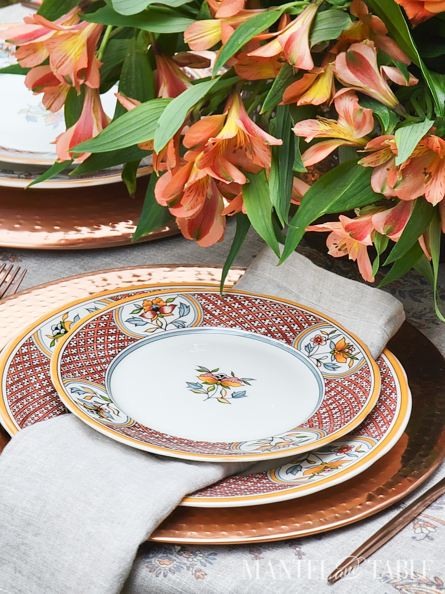 Closeup of Villeroy & Bach plates in a place setting