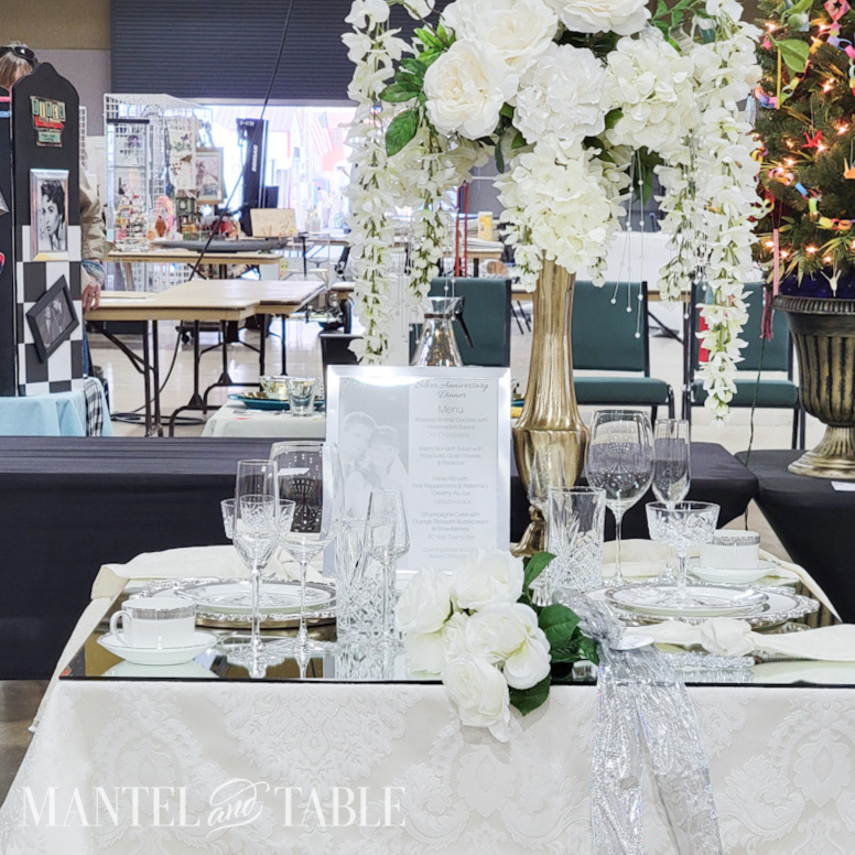 A Beautiful Silver Anniversary Table Setting Sparkles at the State Fair