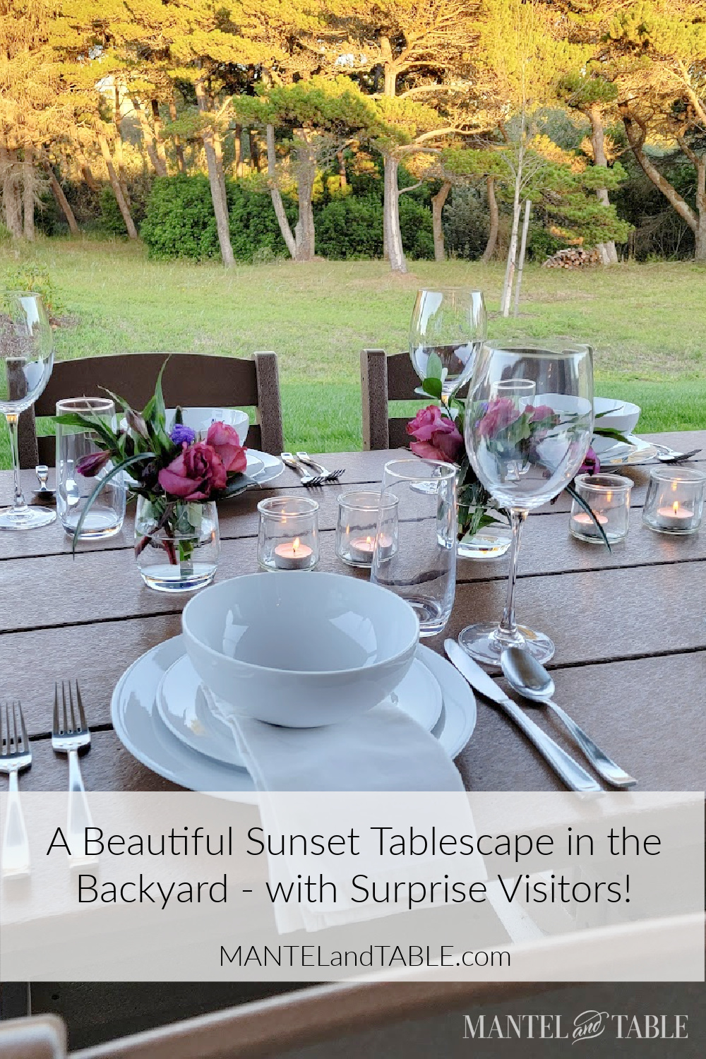 Sunset tablescape Pinterest banner